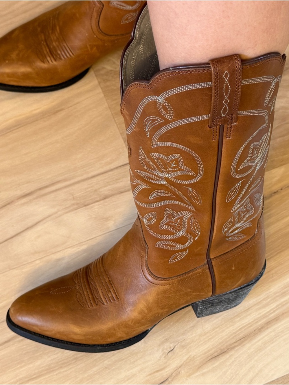 Ariat Heritage Classic Brown Leather Western Cowboy Boots - Picture 5 of 8